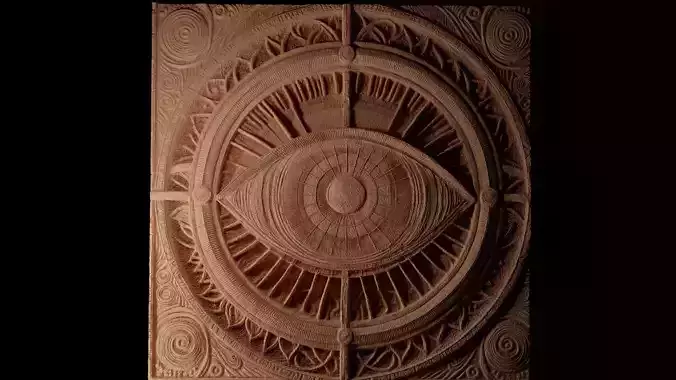Ornate Eye CNC 3d Print High Relief Sand Casting