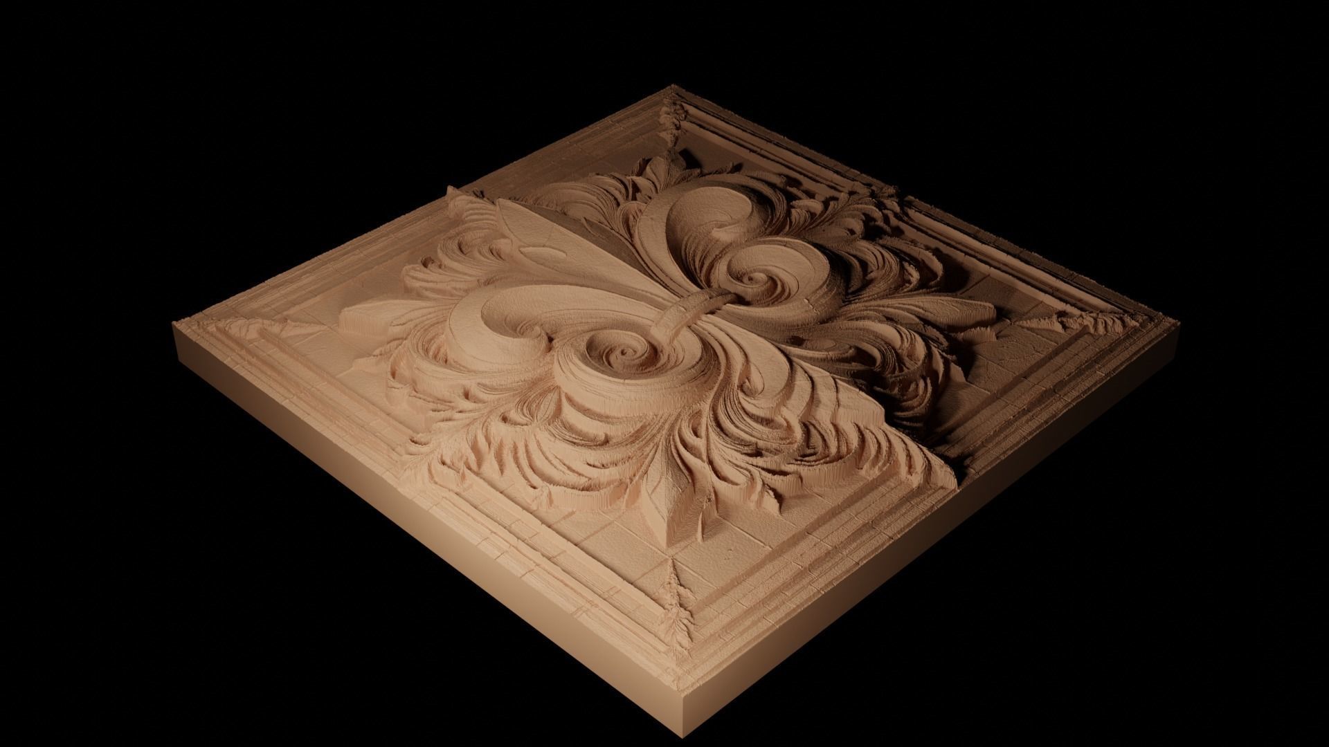 Ornate Elegant Design CNC 3d Print High Relief Sand Casting 3D print model_2