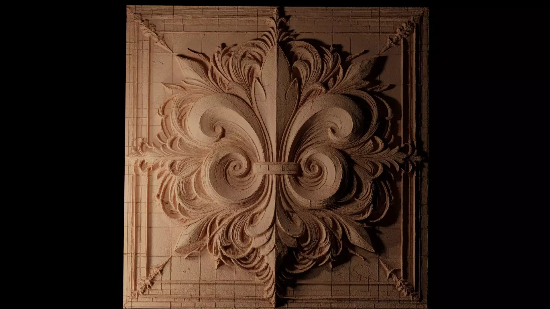 Ornate Elegant Design CNC 3d Print High Relief Sand Casting 3D print model_0