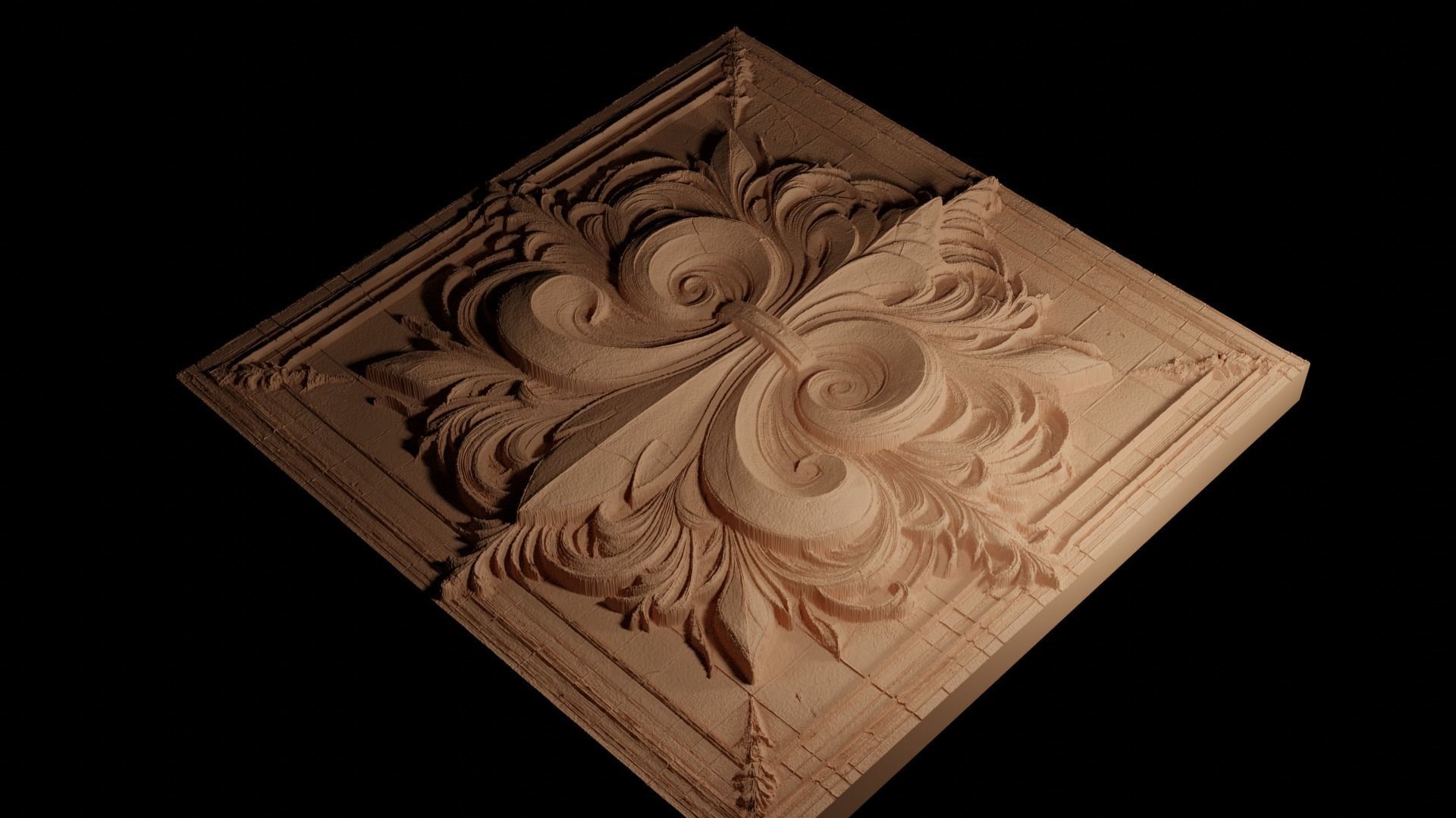 Ornate Elegant Design CNC 3d Print High Relief Sand Casting 3D print model_4