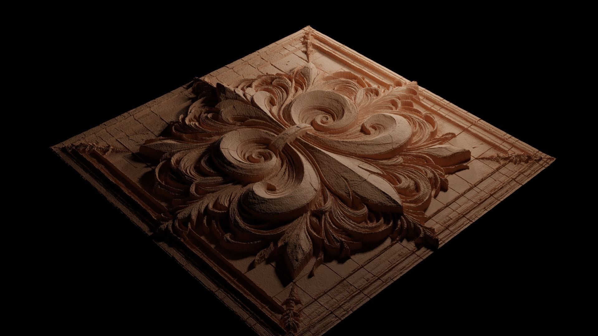 Ornate Elegant Design CNC 3d Print High Relief Sand Casting 3D print model_3