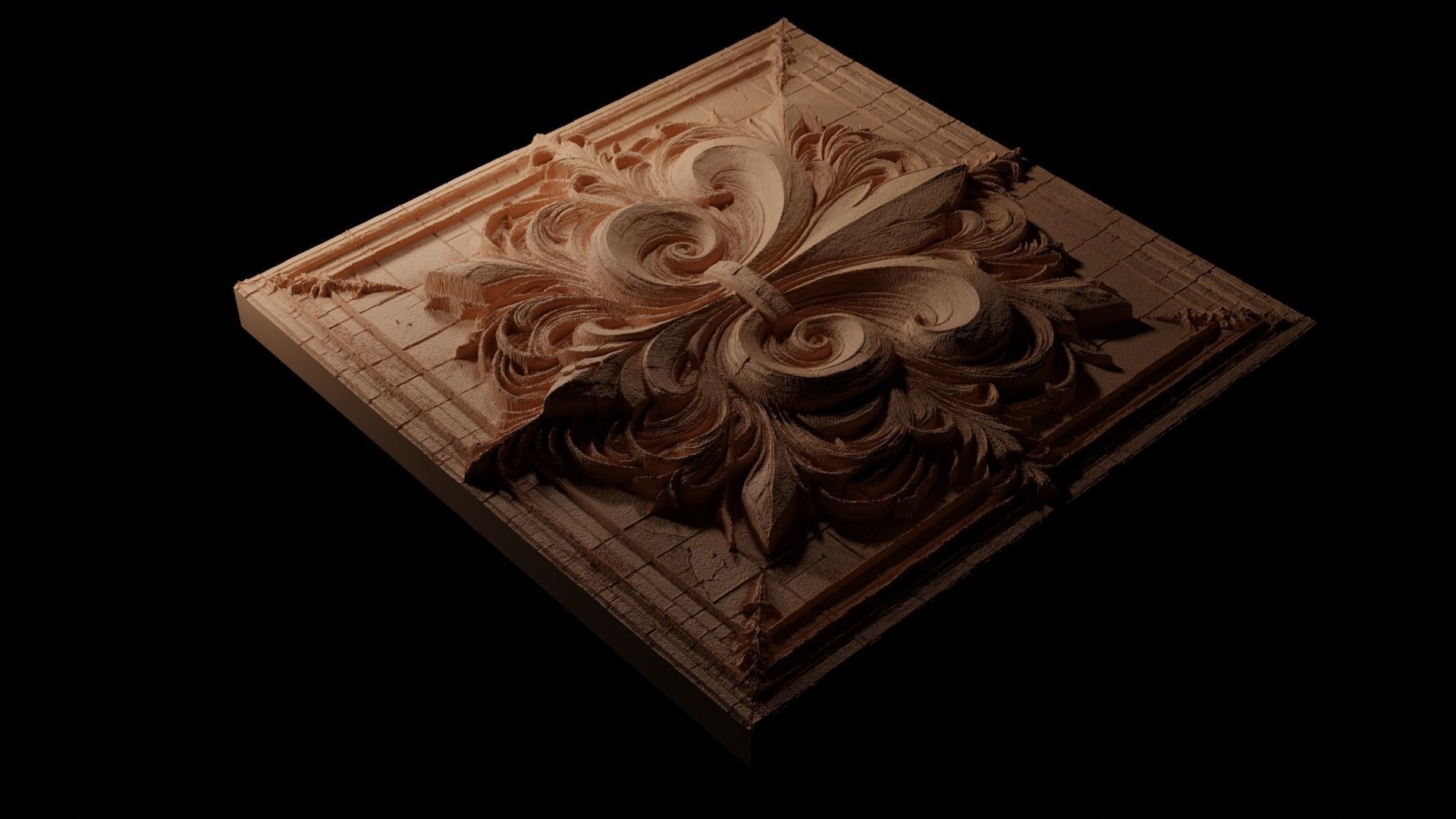 Ornate Elegant Design CNC 3d Print High Relief Sand Casting 3D print model_1