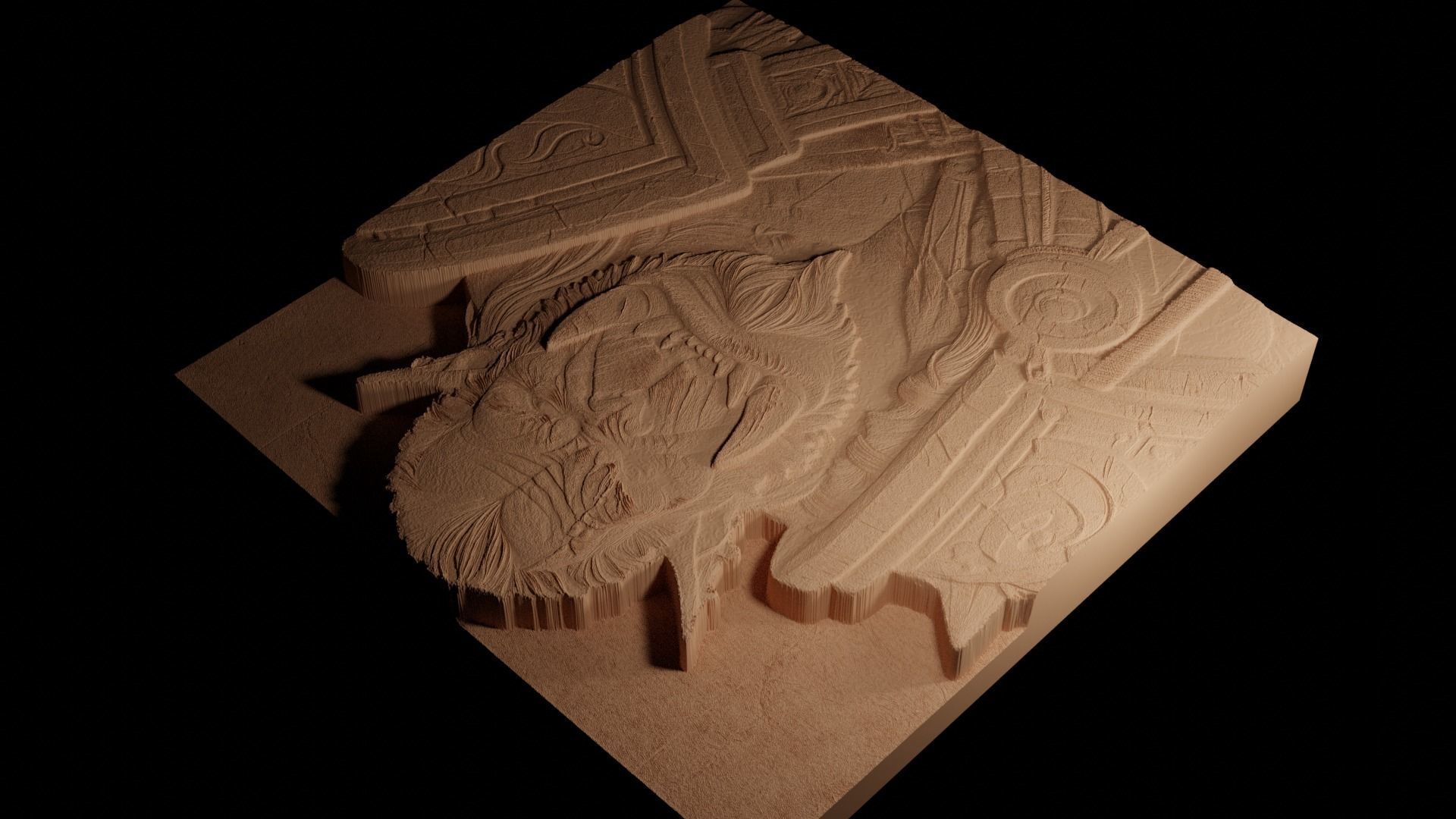 Orc CNC 3d Print High Relief Sand Casting 3D print model_4