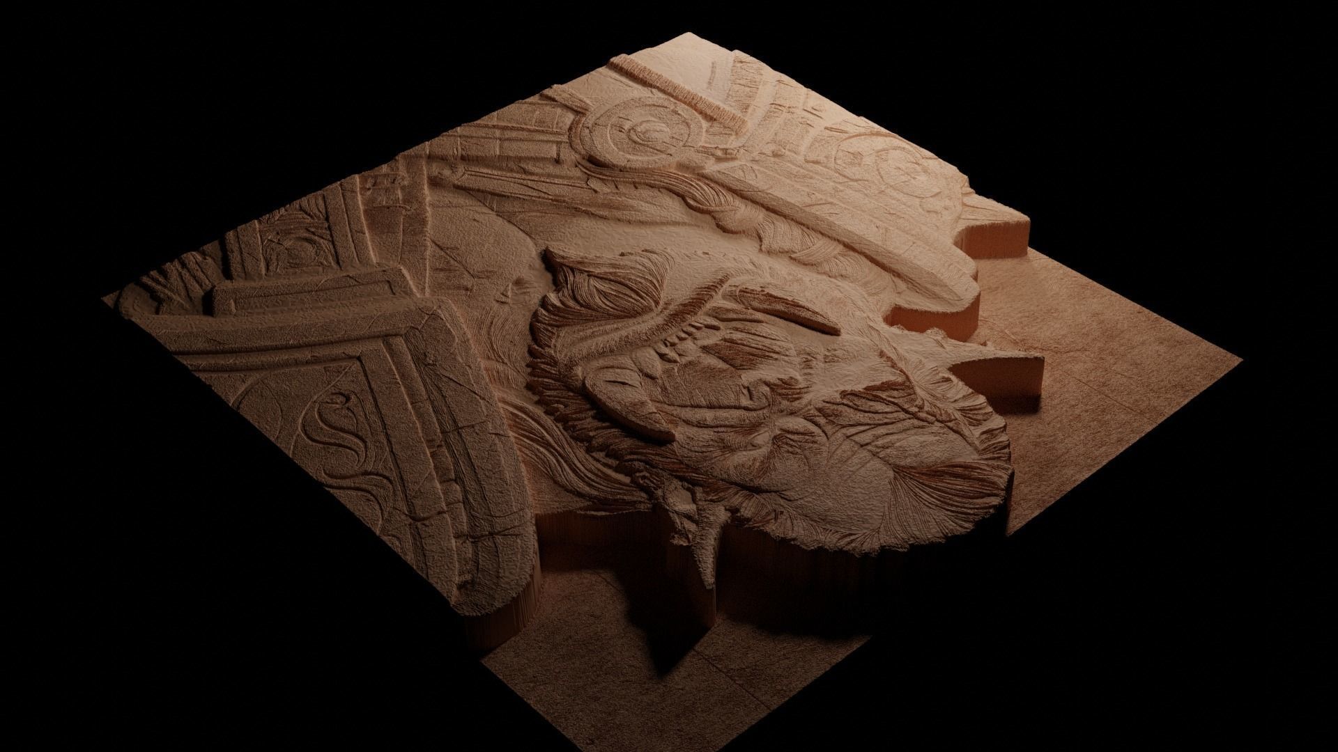 Orc CNC 3d Print High Relief Sand Casting 3D print model_3