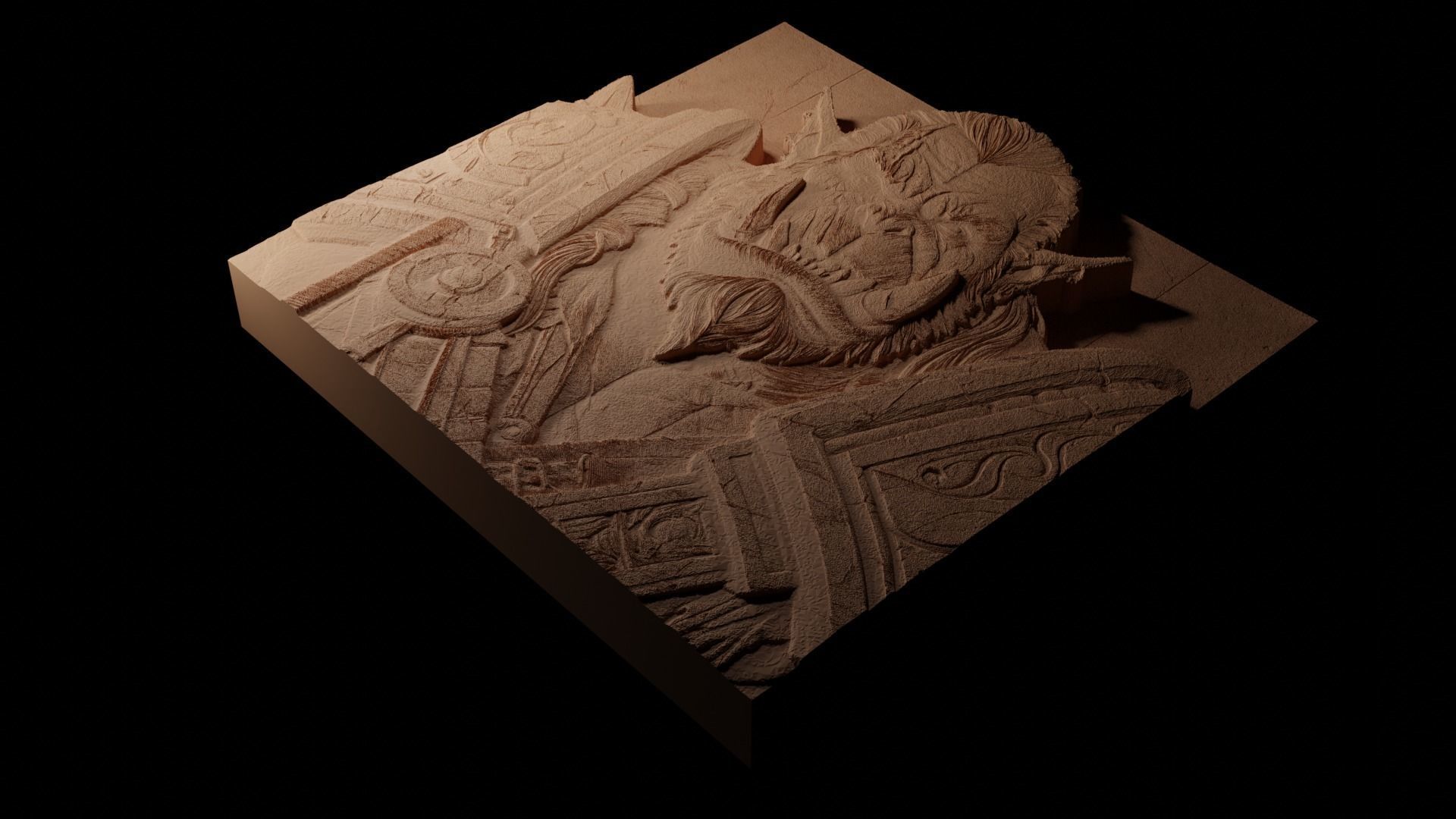 Orc CNC 3d Print High Relief Sand Casting 3D print model_1