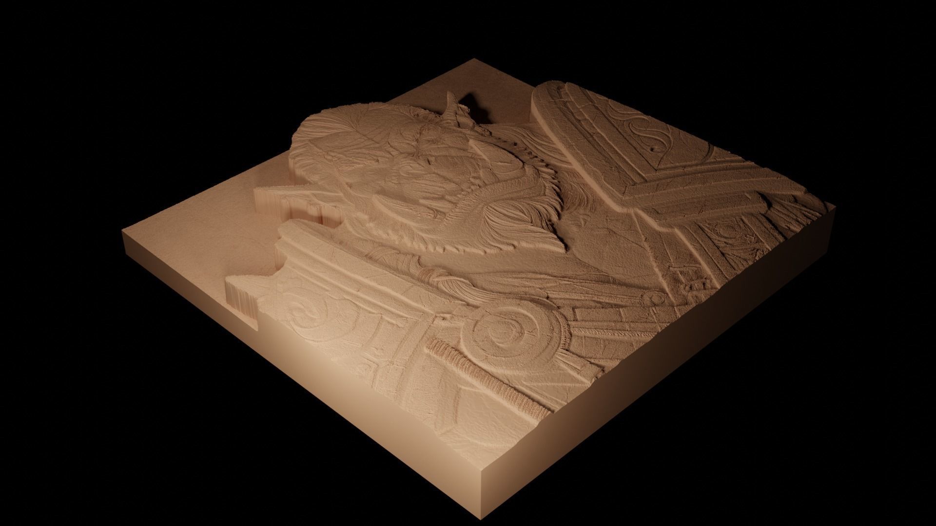 Orc CNC 3d Print High Relief Sand Casting 3D print model_2