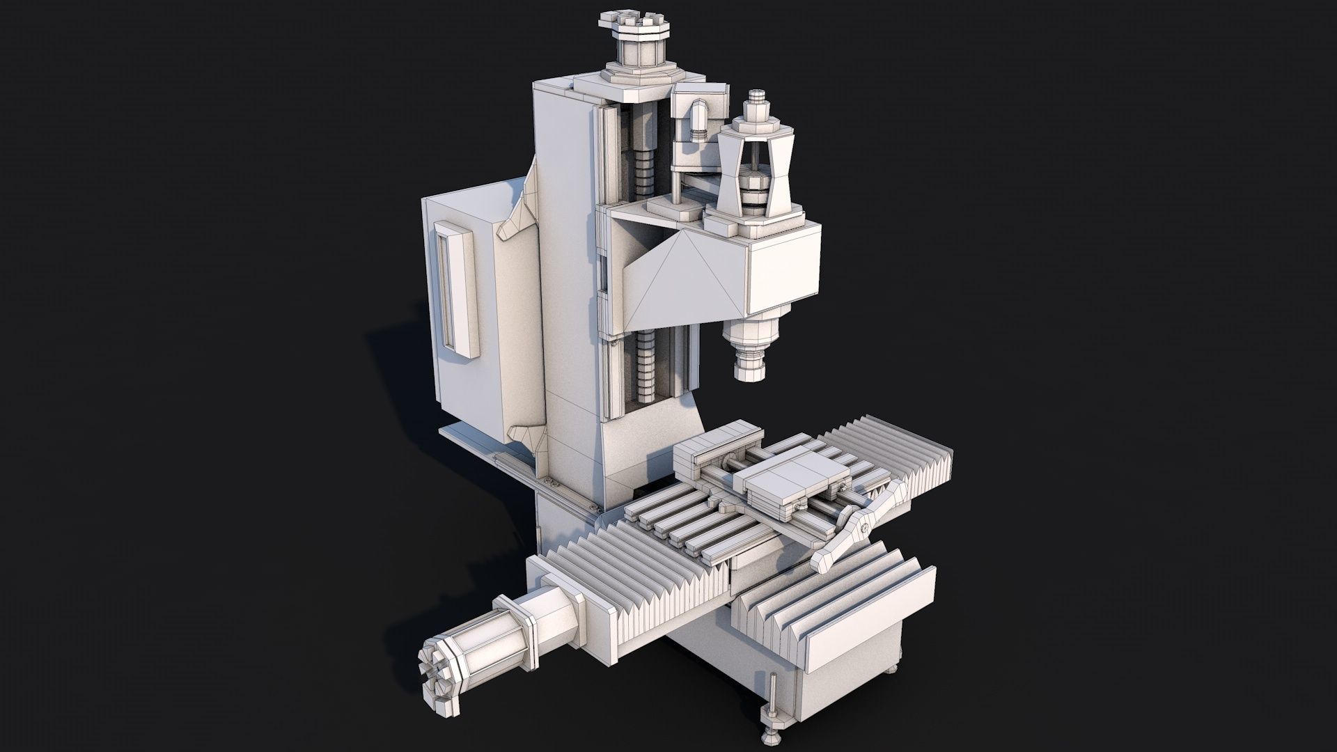 Milling Machine Tool Low-poly 3D model_1