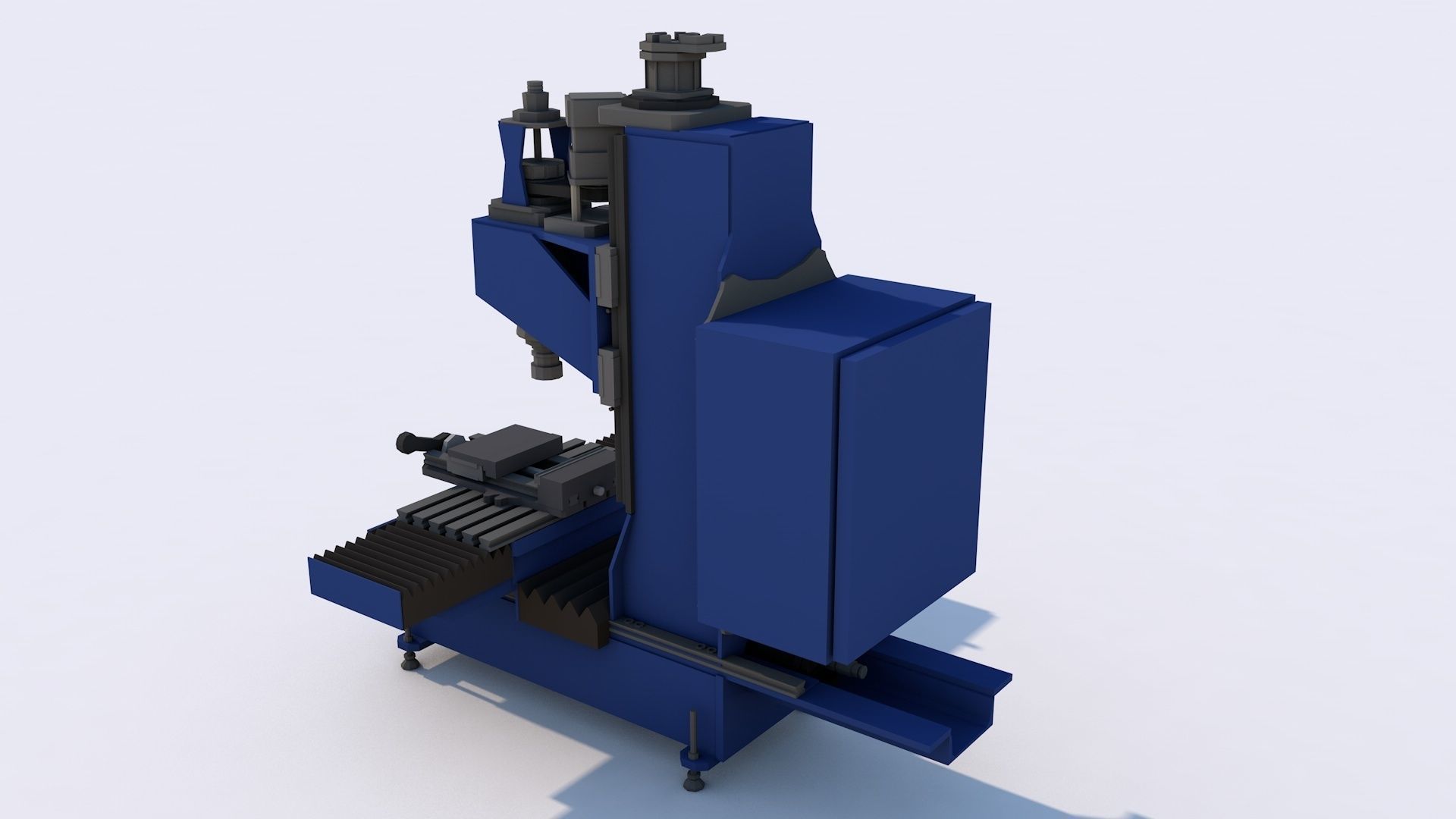 Milling Machine Tool Low-poly 3D model_2