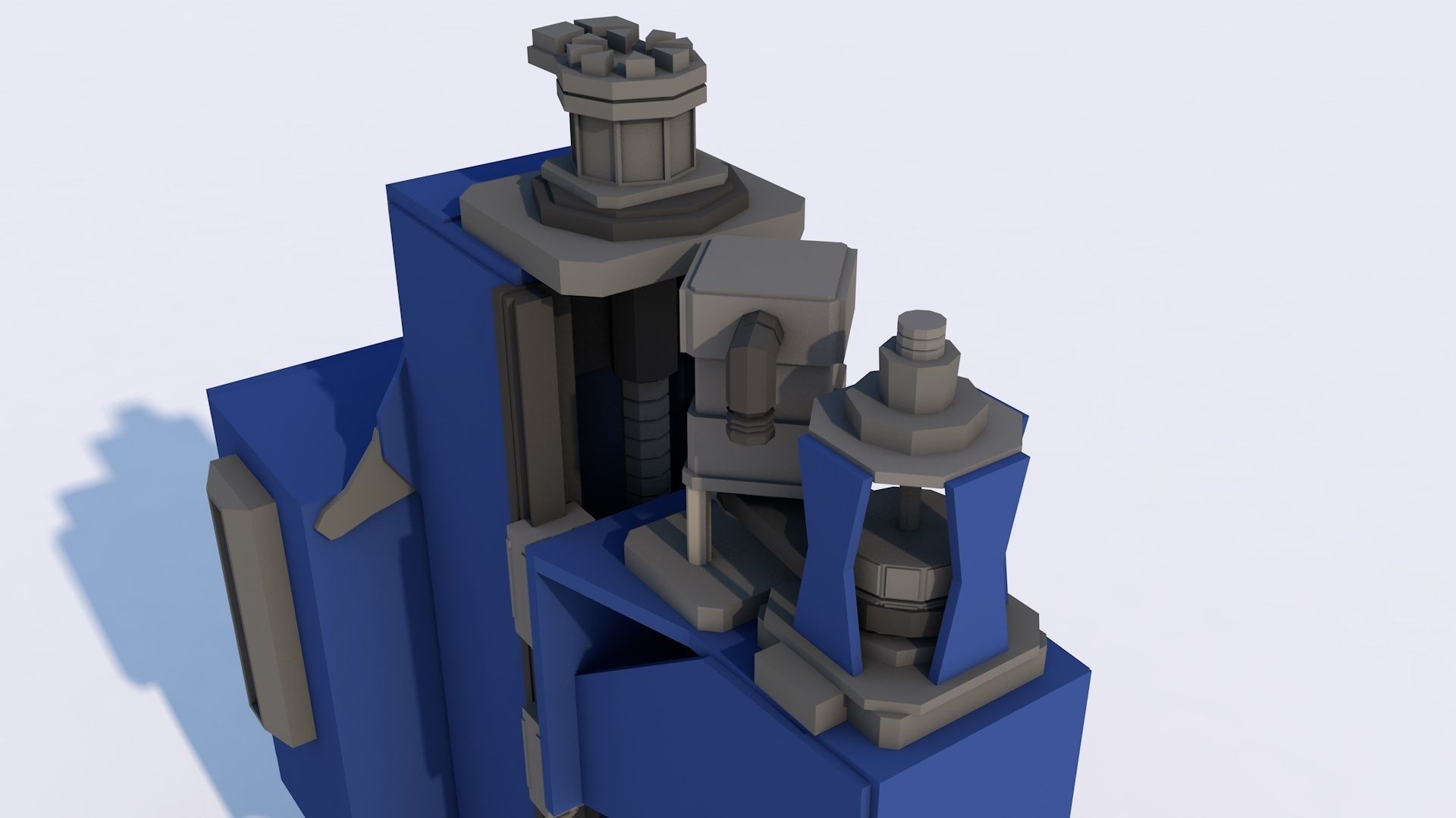 Milling Machine Tool Low-poly 3D model_4