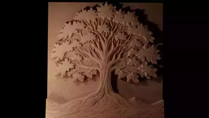 Oak Tree CNC 3d Print High Relief Sand Casting