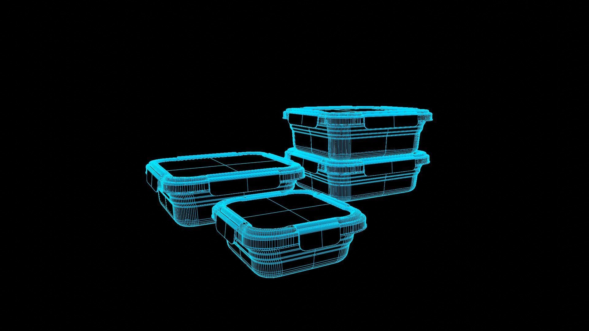 Food Storage Container Low-poly 3D model_7