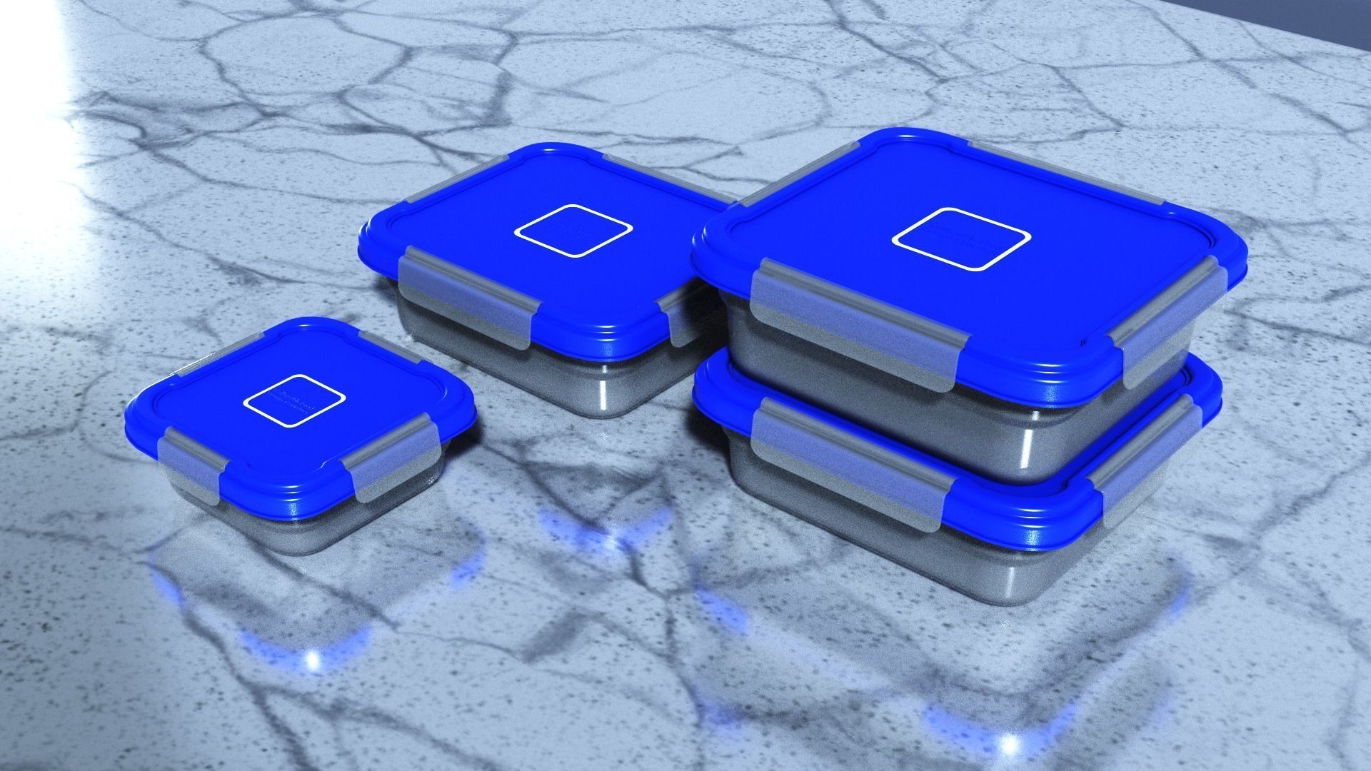 Food Storage Container Low-poly 3D model_3