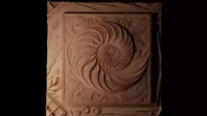 Nautilus Shell CNC 3d Print High Relief Sand Casting 3D print model