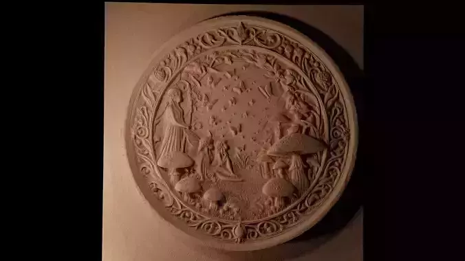 Mushroom Garden CNC 3d Print High Relief Sand Casting