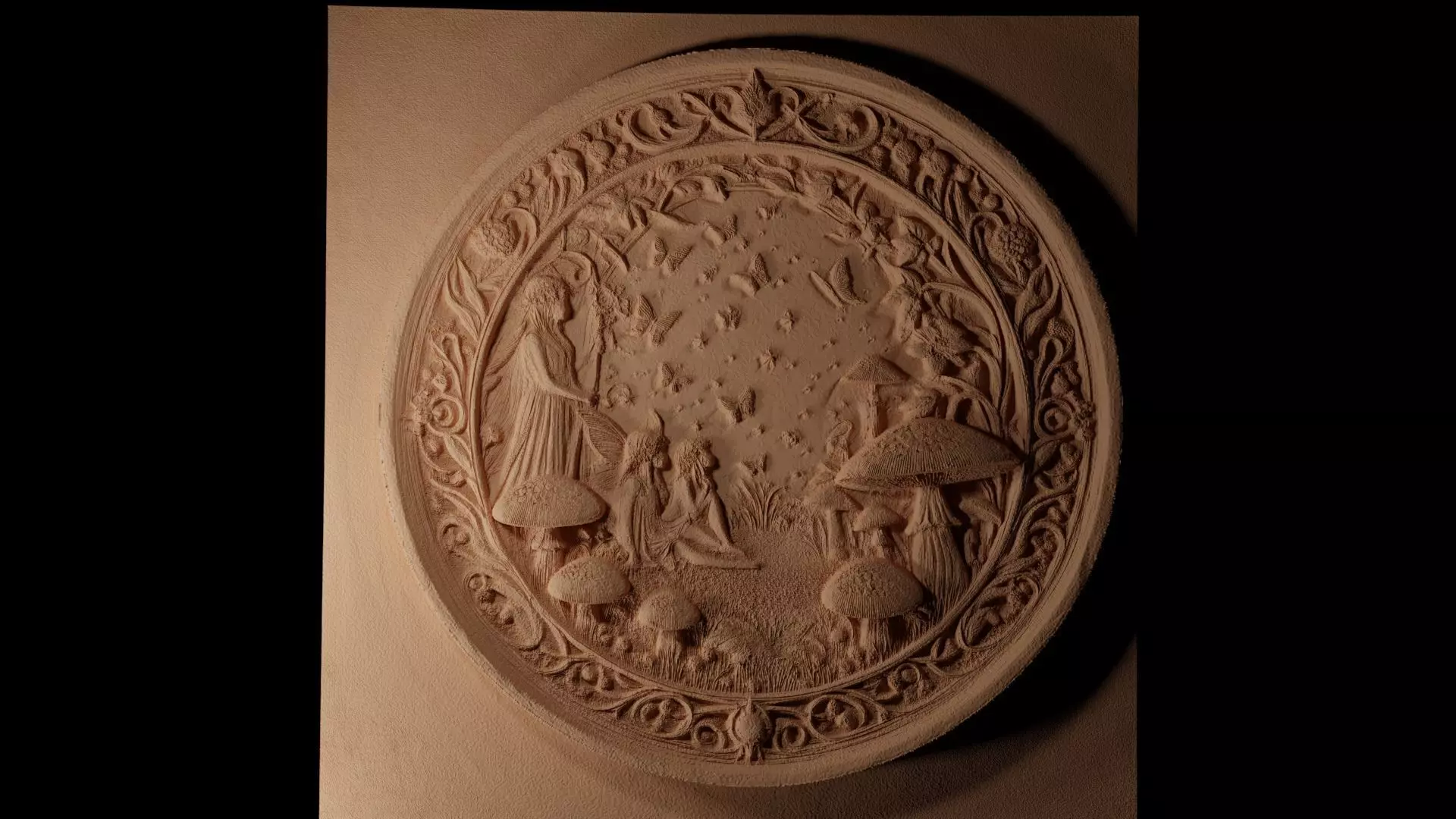 Mushroom Garden CNC 3d Print High Relief Sand Casting 3D print model_0