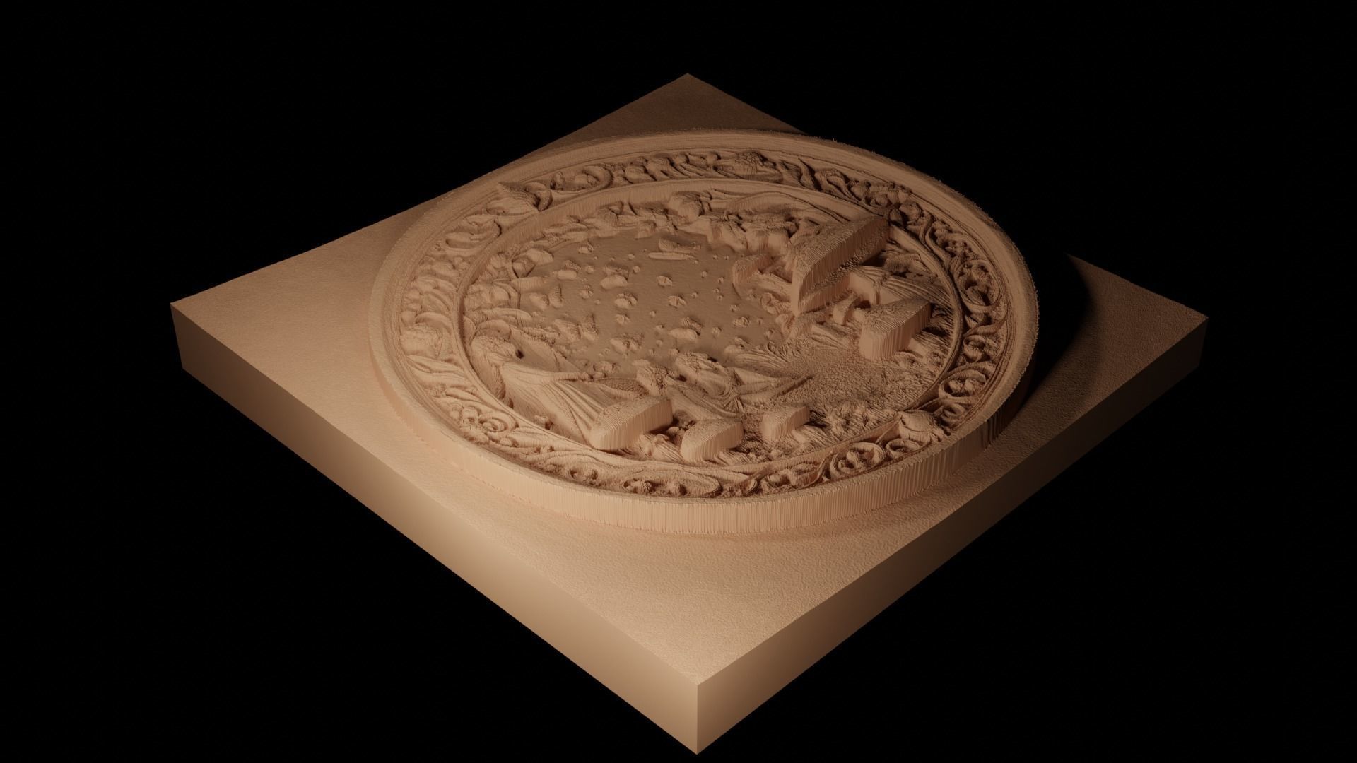 Mushroom Garden CNC 3d Print High Relief Sand Casting 3D print model_2