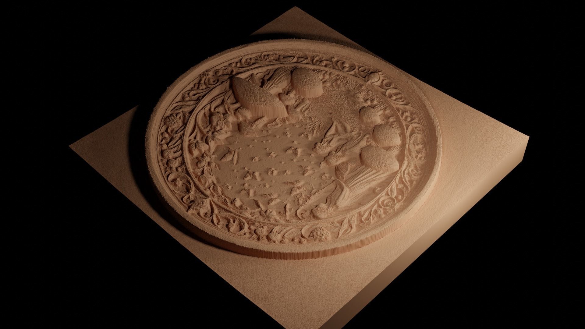 Mushroom Garden CNC 3d Print High Relief Sand Casting 3D print model_4