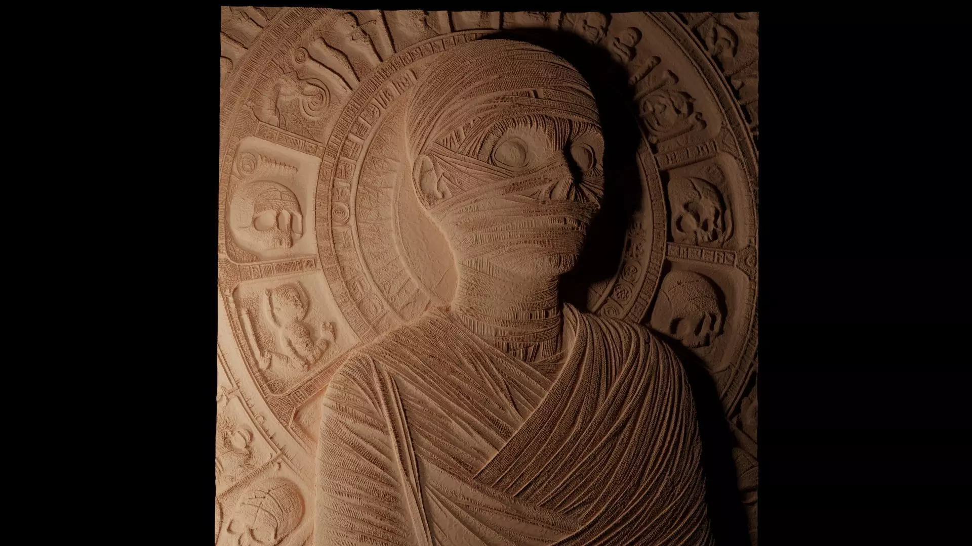 Mummy CNC 3d Print High Relief Sand Casting 3D print model_0