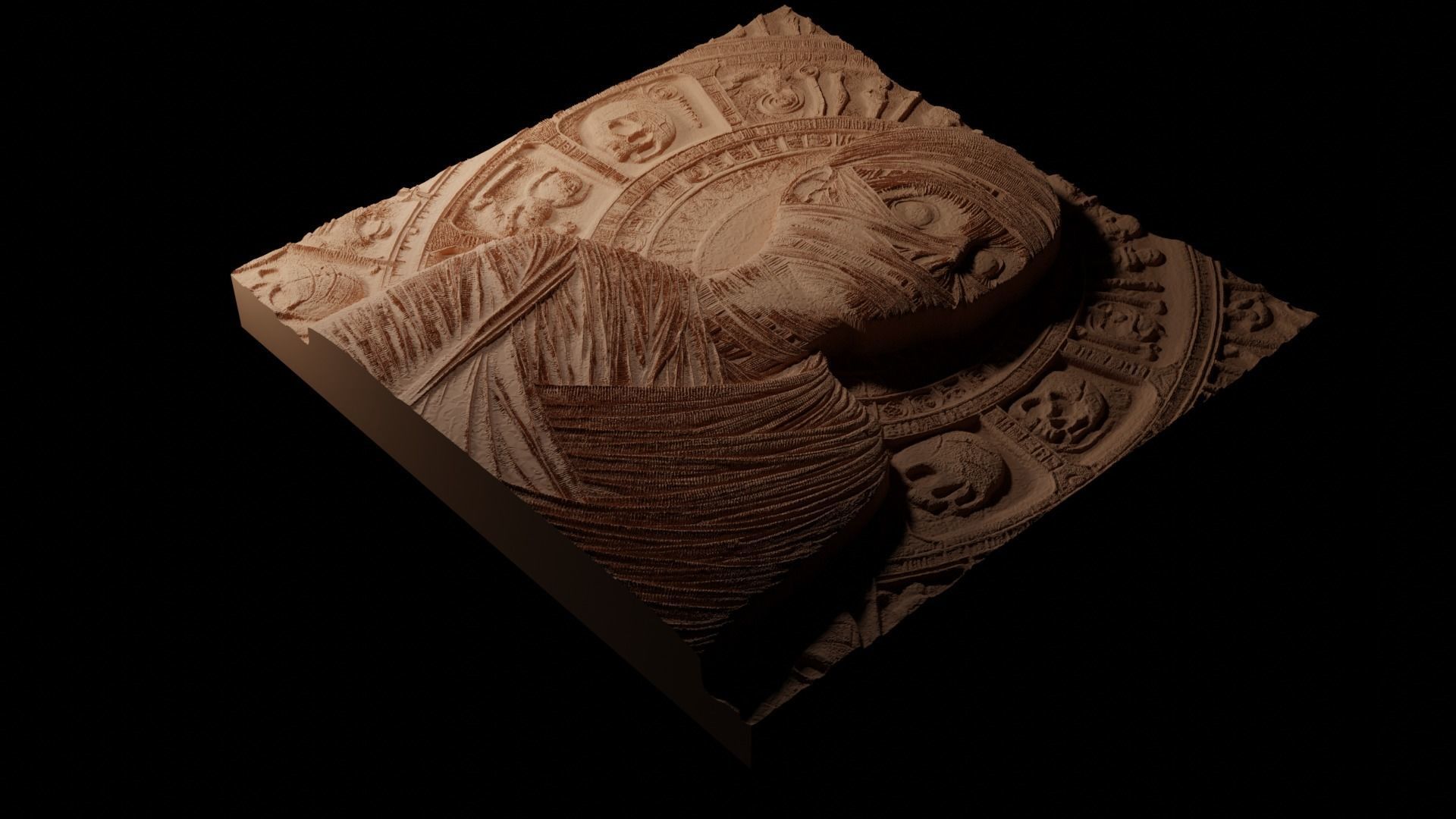 Mummy CNC 3d Print High Relief Sand Casting 3D print model_1