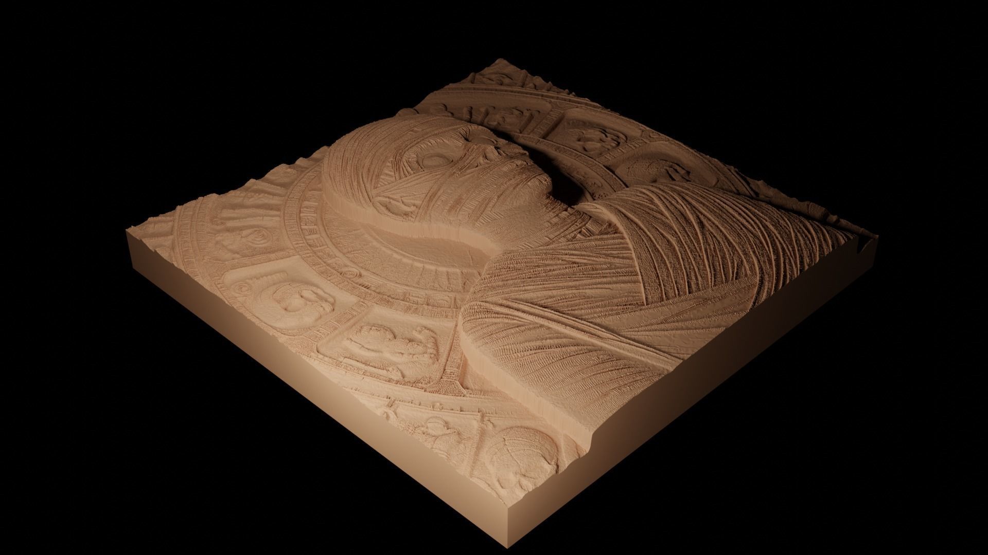 Mummy CNC 3d Print High Relief Sand Casting 3D print model_2