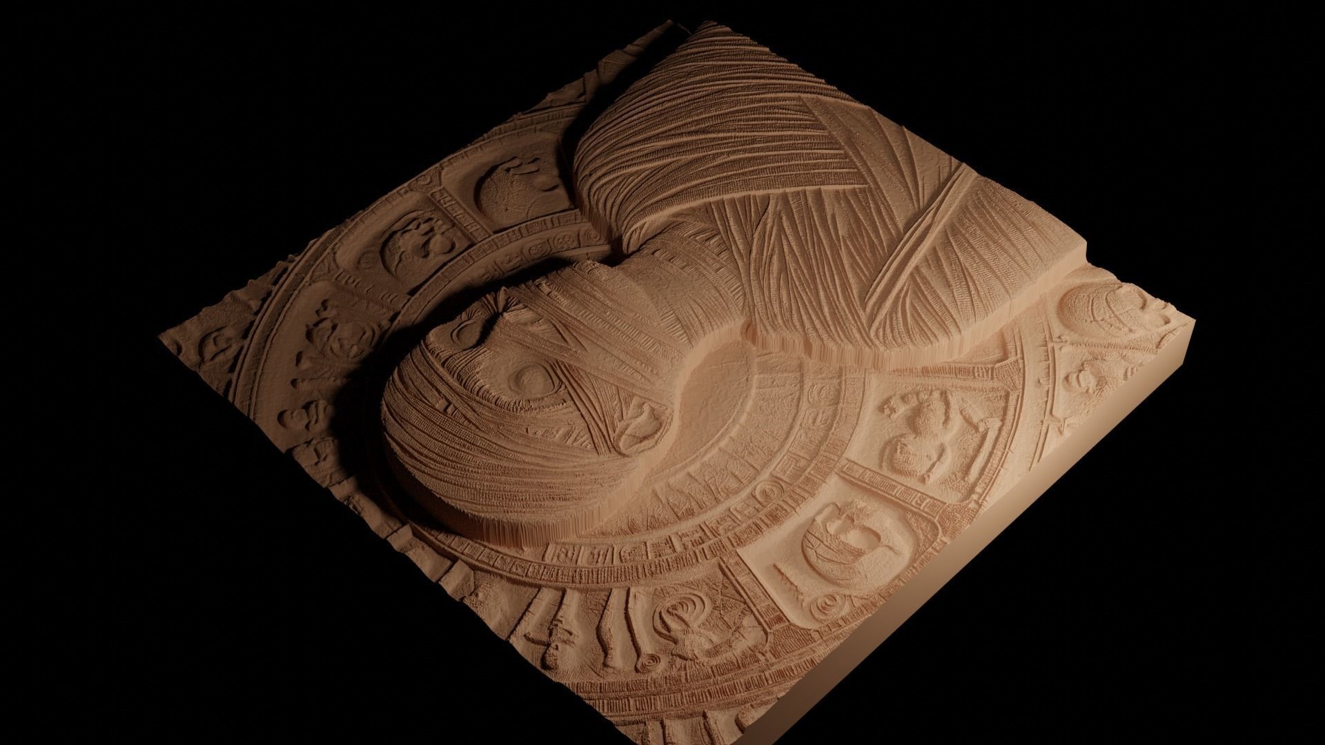 Mummy CNC 3d Print High Relief Sand Casting 3D print model_4