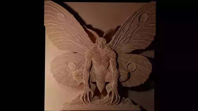 Moth man CNC 3d Print High Relief Sand Casting