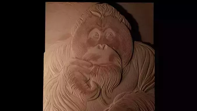 Orangutan CNC 3d Print High Relief Sand Casting