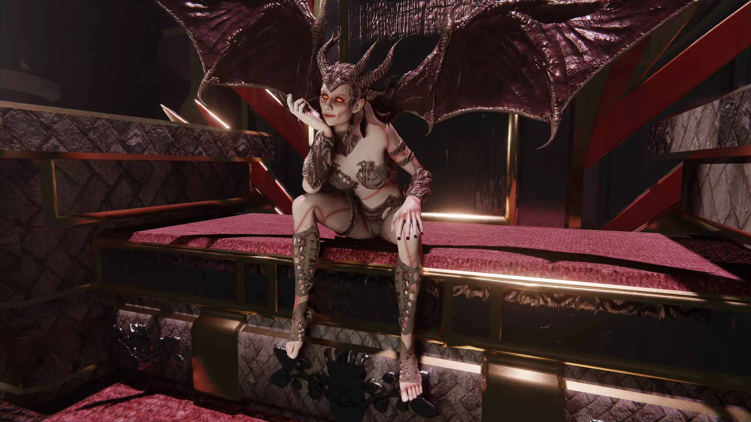 Female Demon - Chaos Sorceress Low-poly 3D model