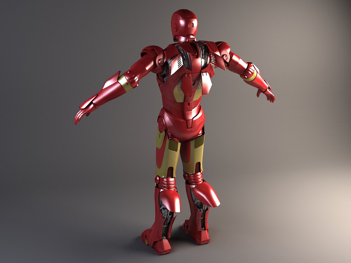Iron Man Rigged 3D model_8