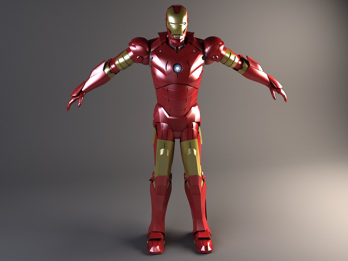 Iron Man Rigged 3D Model .max .obj .3ds .fbx .c4d .lwo .lw