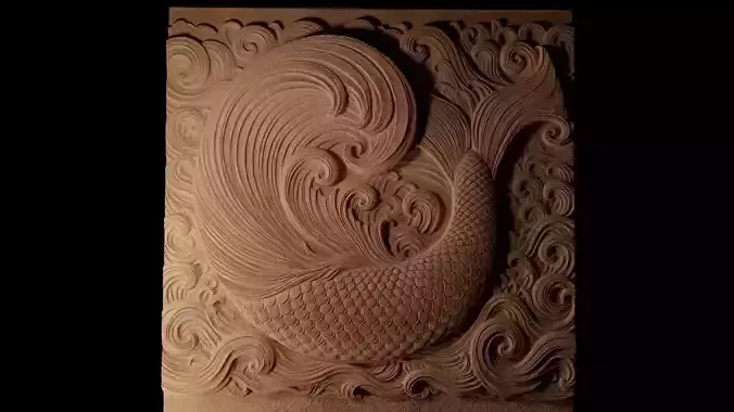 Mermaid Tail CNC 3d Print High Relief Sand Casting
