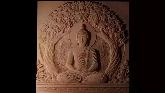 Meditation Under Trees CNC 3d Print High Relief Sand Casting 3D print model