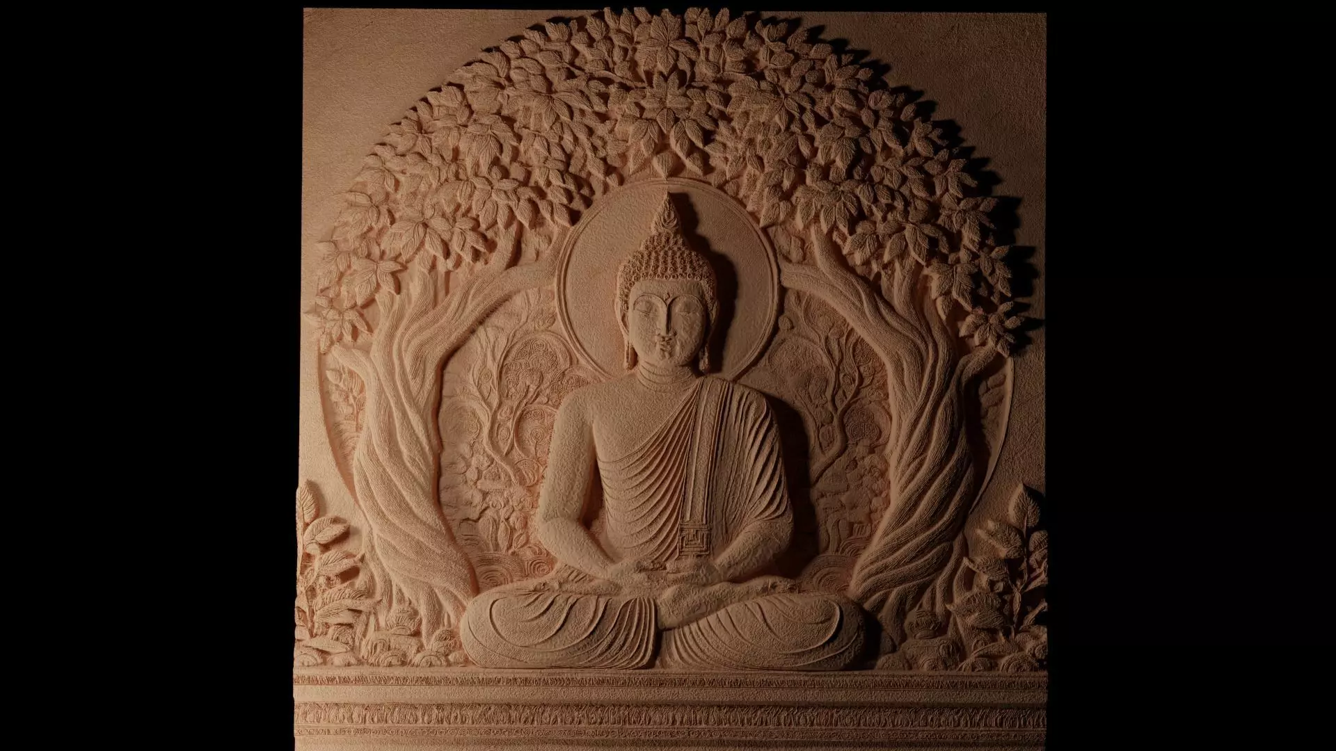 Meditation Under Trees CNC 3d Print High Relief Sand Casting 3D print model_0