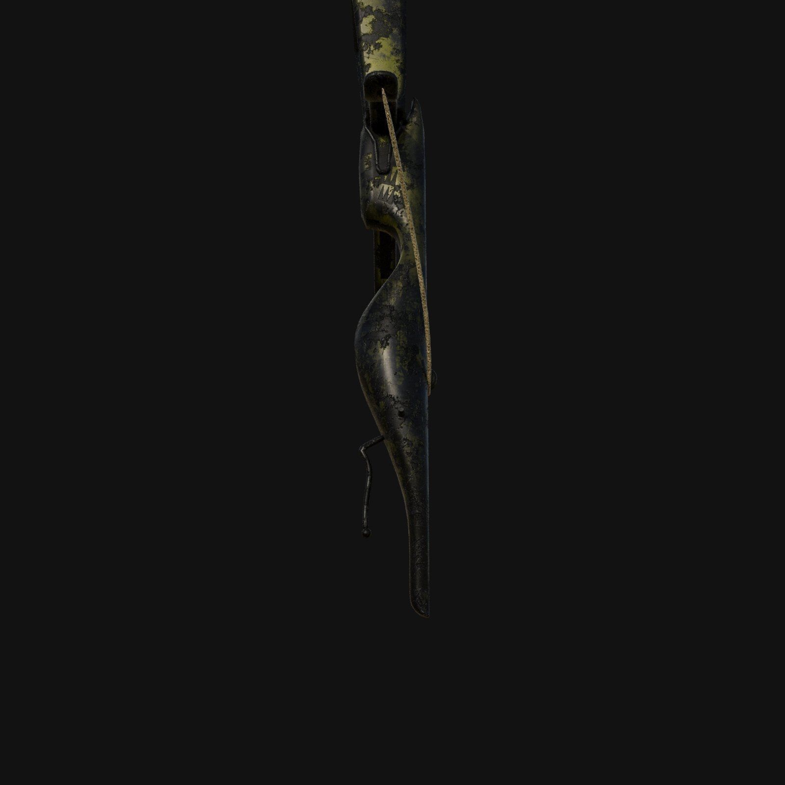 Royal Golden Recurve Bow 3D model_4