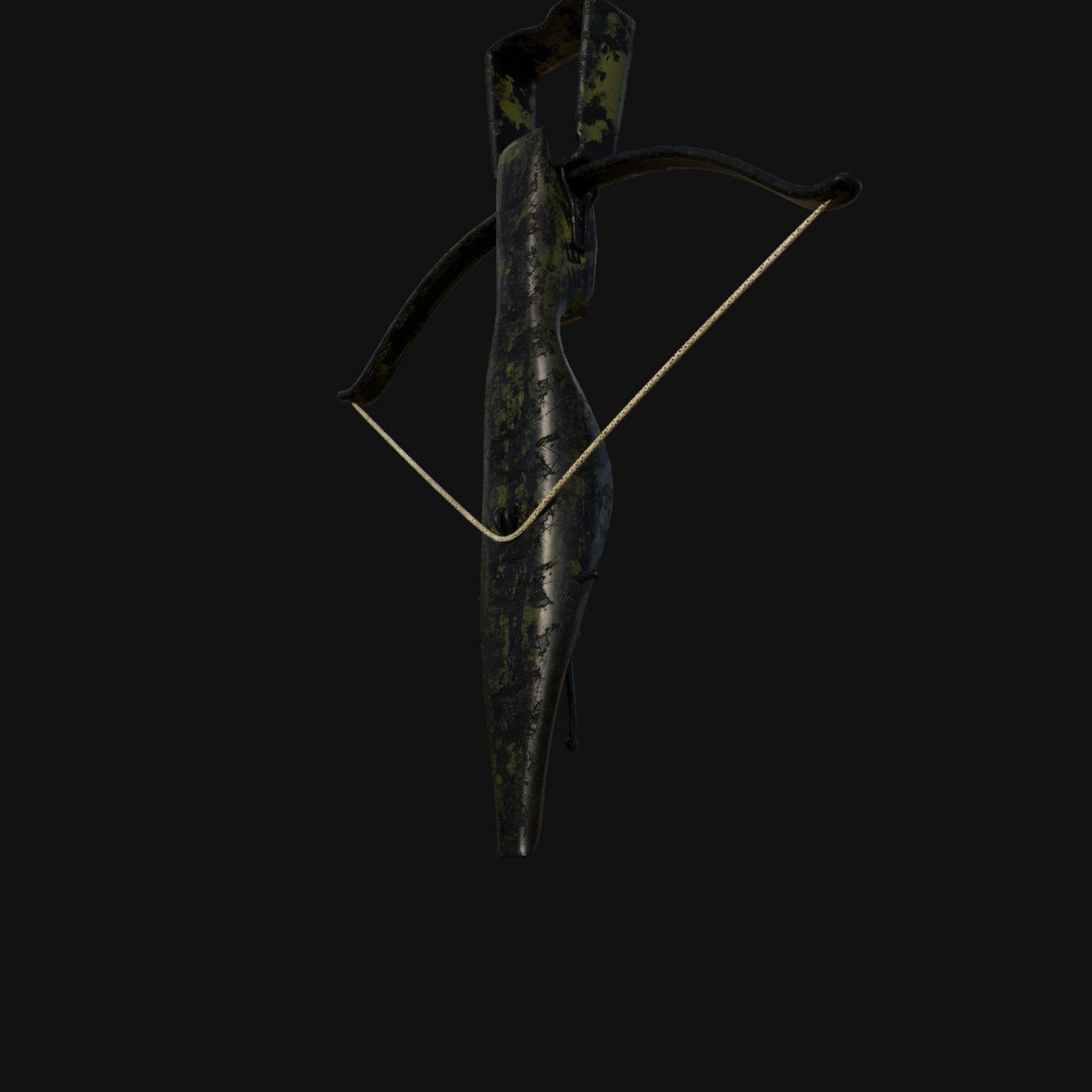 Royal Golden Recurve Bow 3D model_9