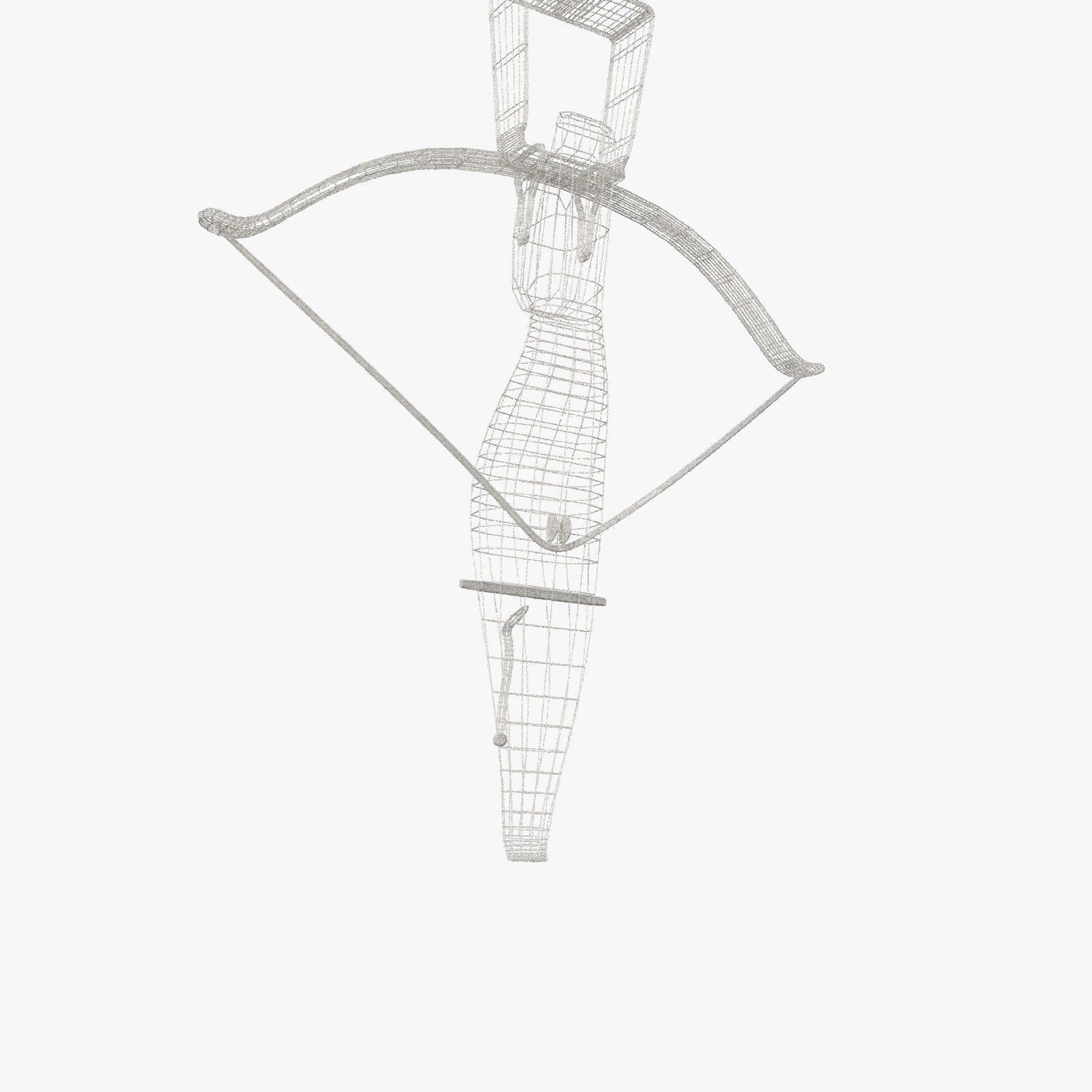 Royal Golden Recurve Bow 3D model_8