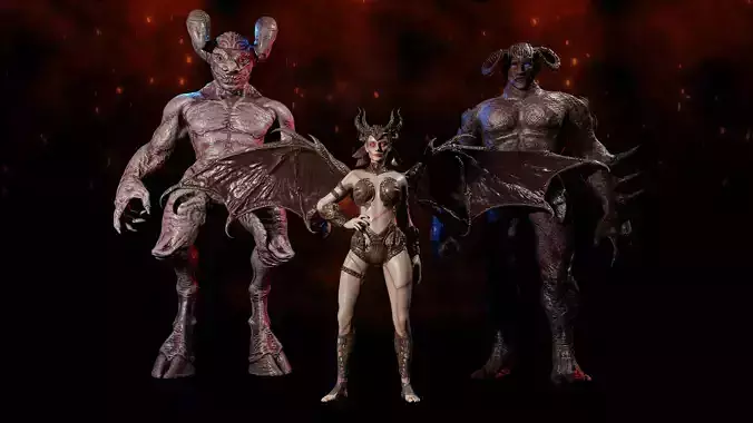 Epic Hell Creatures 3D Model Collection