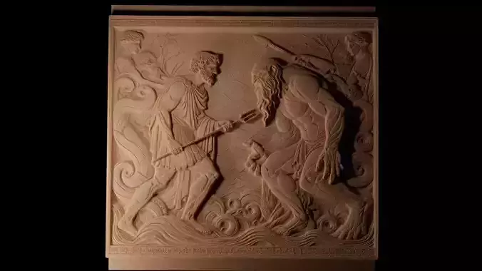 Man vs Troll CNC 3d Print High Relief Sand Casting