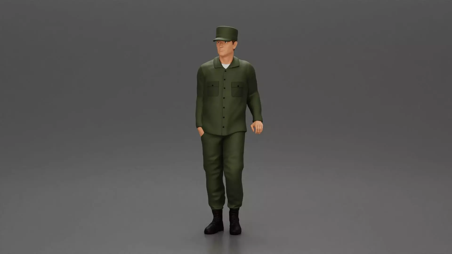 Harry Morgan leaning on the truck talking in the MASH series 3D print model