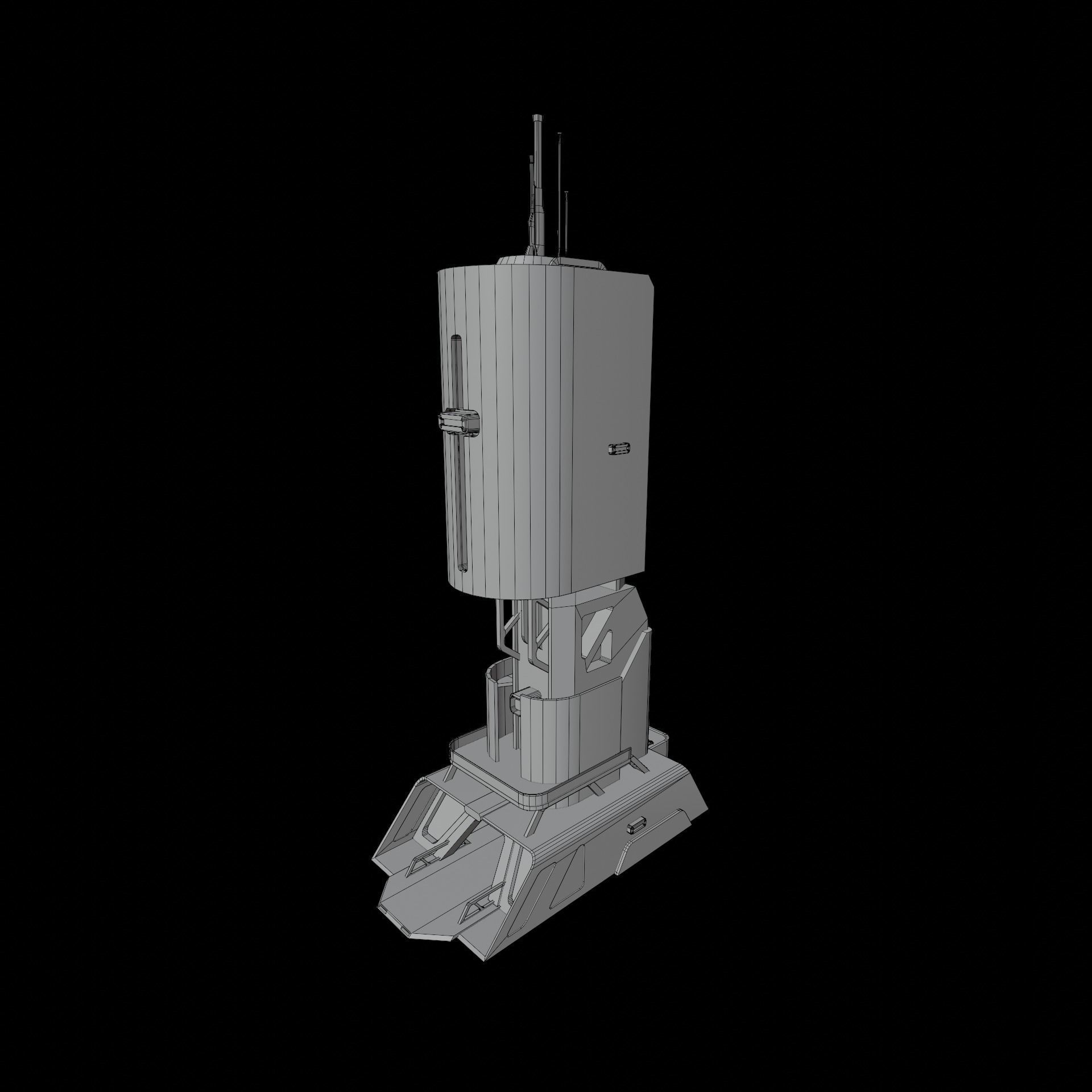 Sci-fi Tower building 3D model_9
