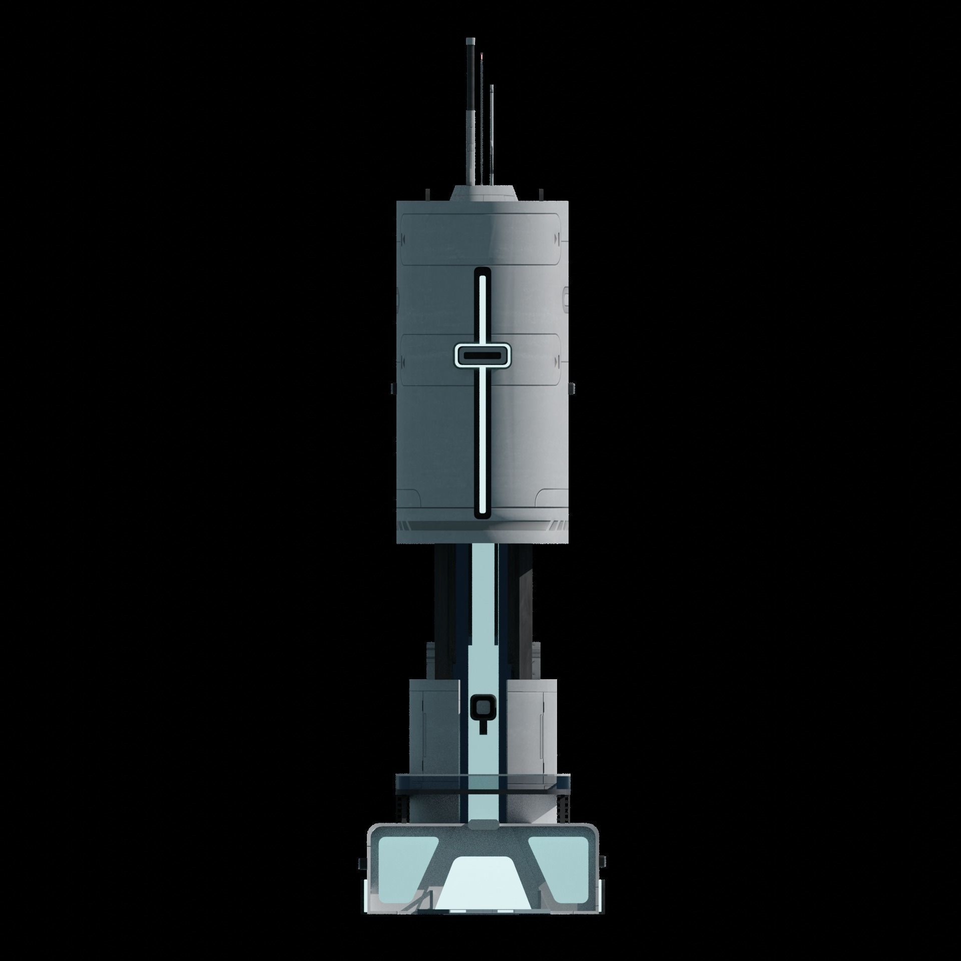 Sci-fi Tower building 3D model_7