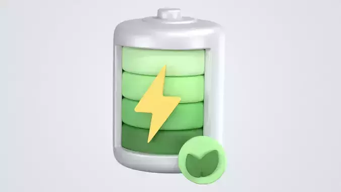 Eco Battery 3D Icon