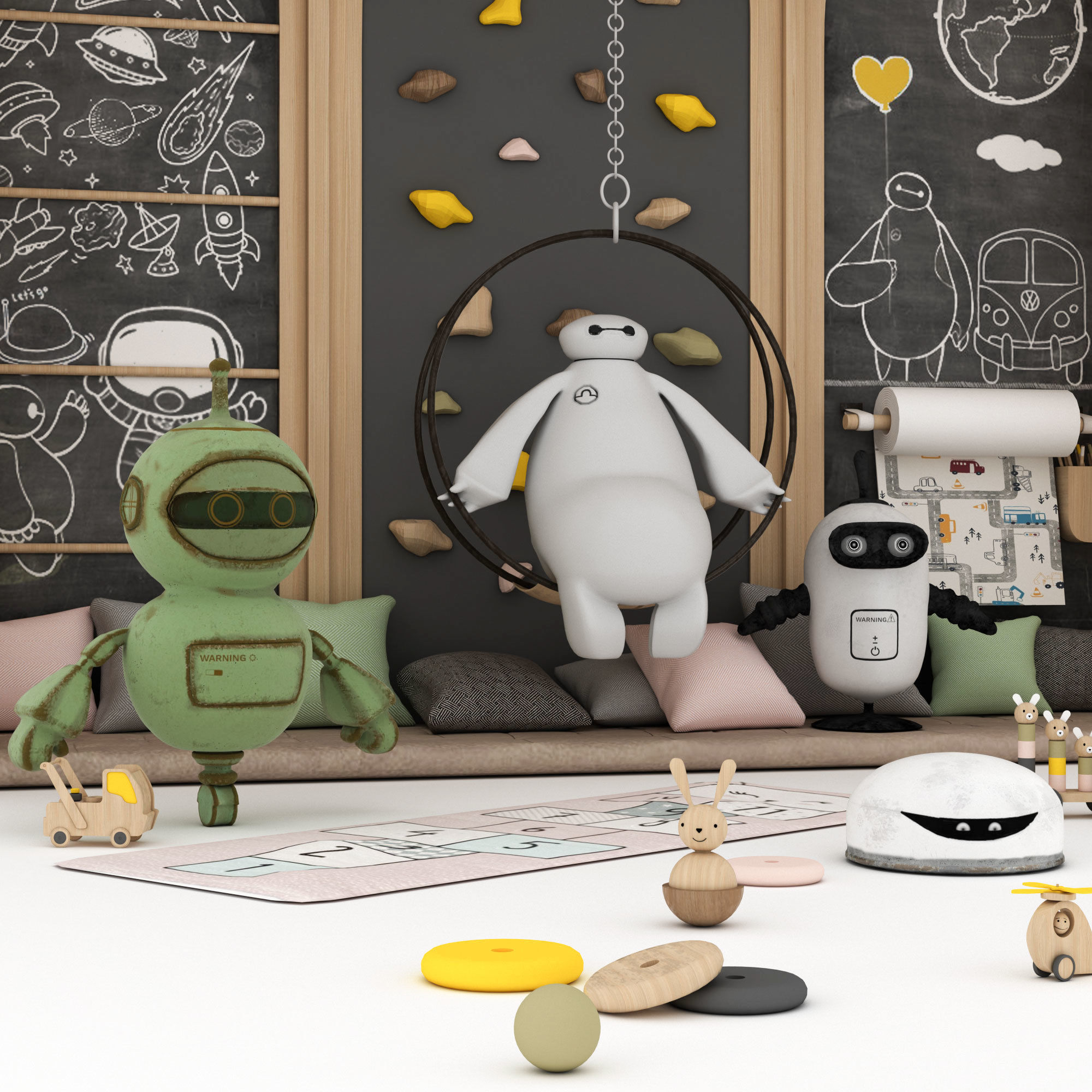 toys and furniture set  3D model_3