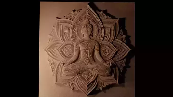 Lotus Yoga Peace CNC 3d Print High Relief Sand Casting 3D print model
