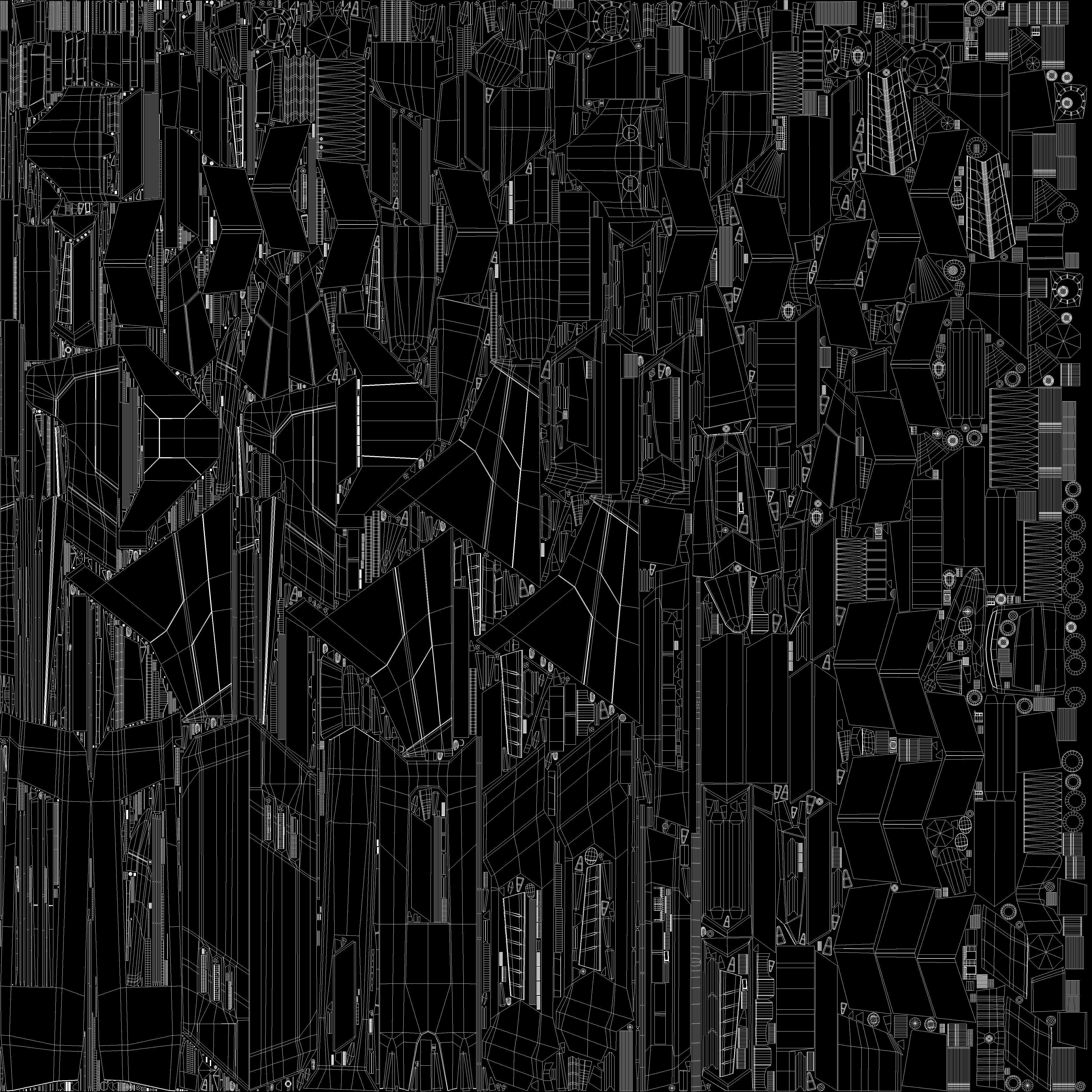 Spaceship Fighter Jet Airplane Sci-Fi Low-poly 3D model_6