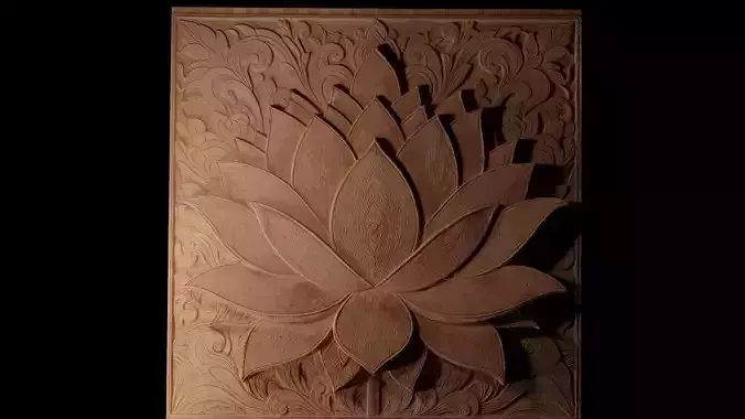 Lotus Flower CNC 3d Print High Relief Sand Casting
