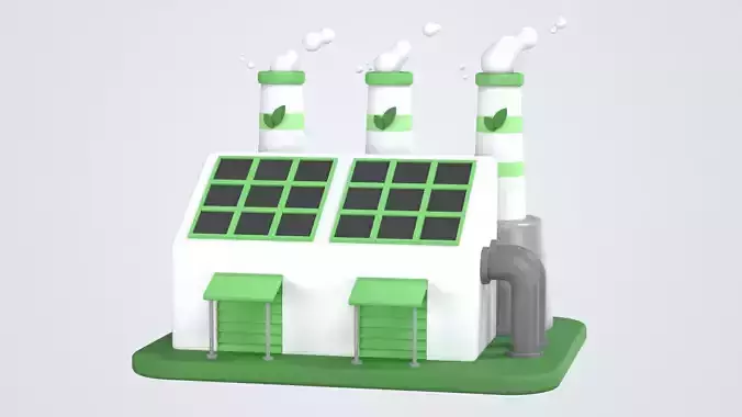 Eco Factory 3D Icon
