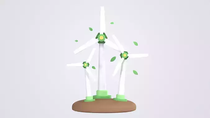 Wind Turbines 3D Icon