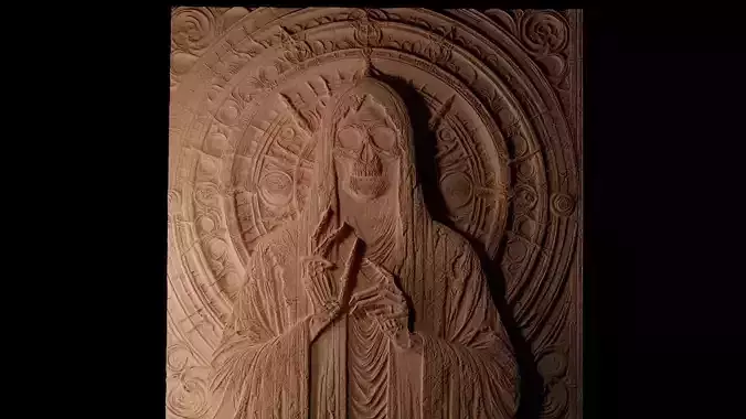 Lich Skeleton CNC 3d Print High Relief Sand Casting