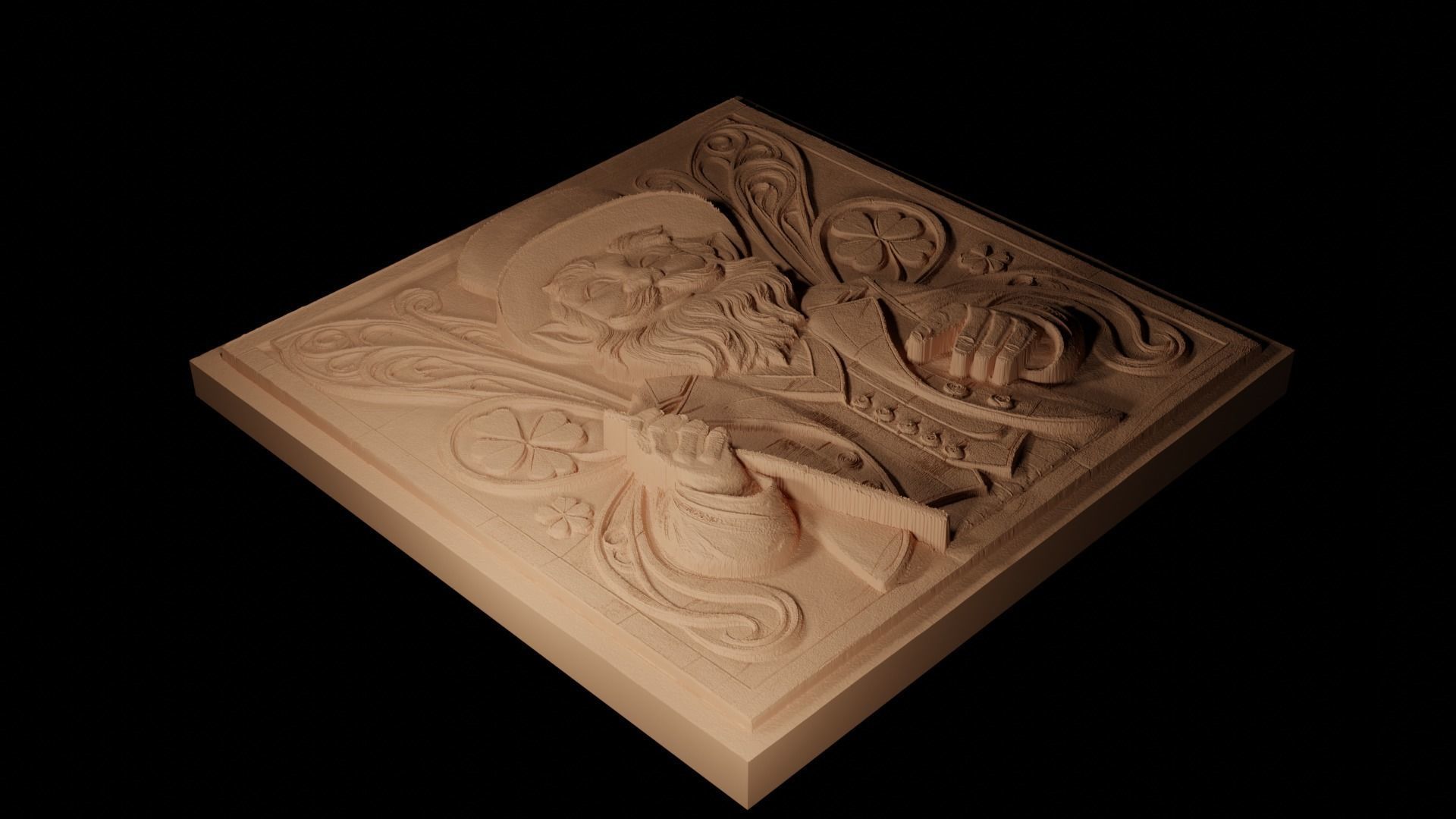 Leprechaun CNC 3d Print High Relief Sand Casting 3D print model_2